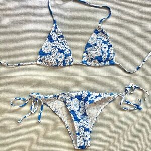 Blue Flowers Bikini Set